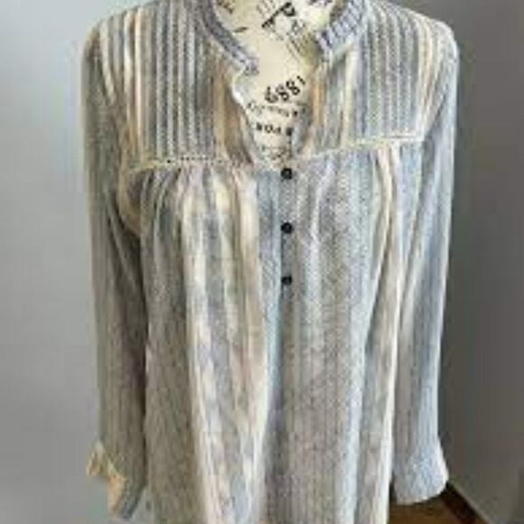 ANTHROPOLOGIE DOLAN ODESSA SHEER PEASANT BLOUSE SUPER LIGHT AND FLOWY SIZE SMALL - Picture 3 of 8